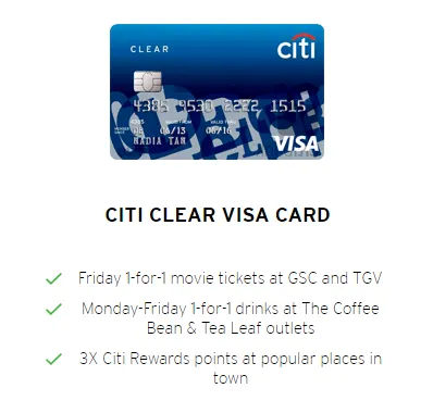 Fee Coffee Bean Every week with Citibank Card 